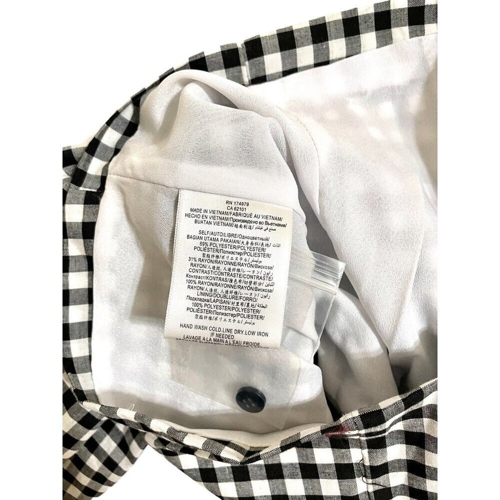 BCBGeneration Crop Top Ruffled Gingham Black White Blouse Top Shirt Sz M NWT - Picture 11 of 12